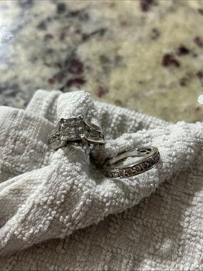 White gold wedding set